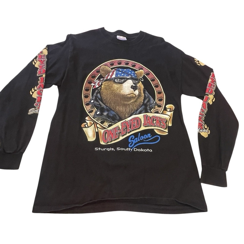 Legendary One-Eyed Jack's Saloon Sturgis SD Graphic Shirt Y2K Biker Medium Rally